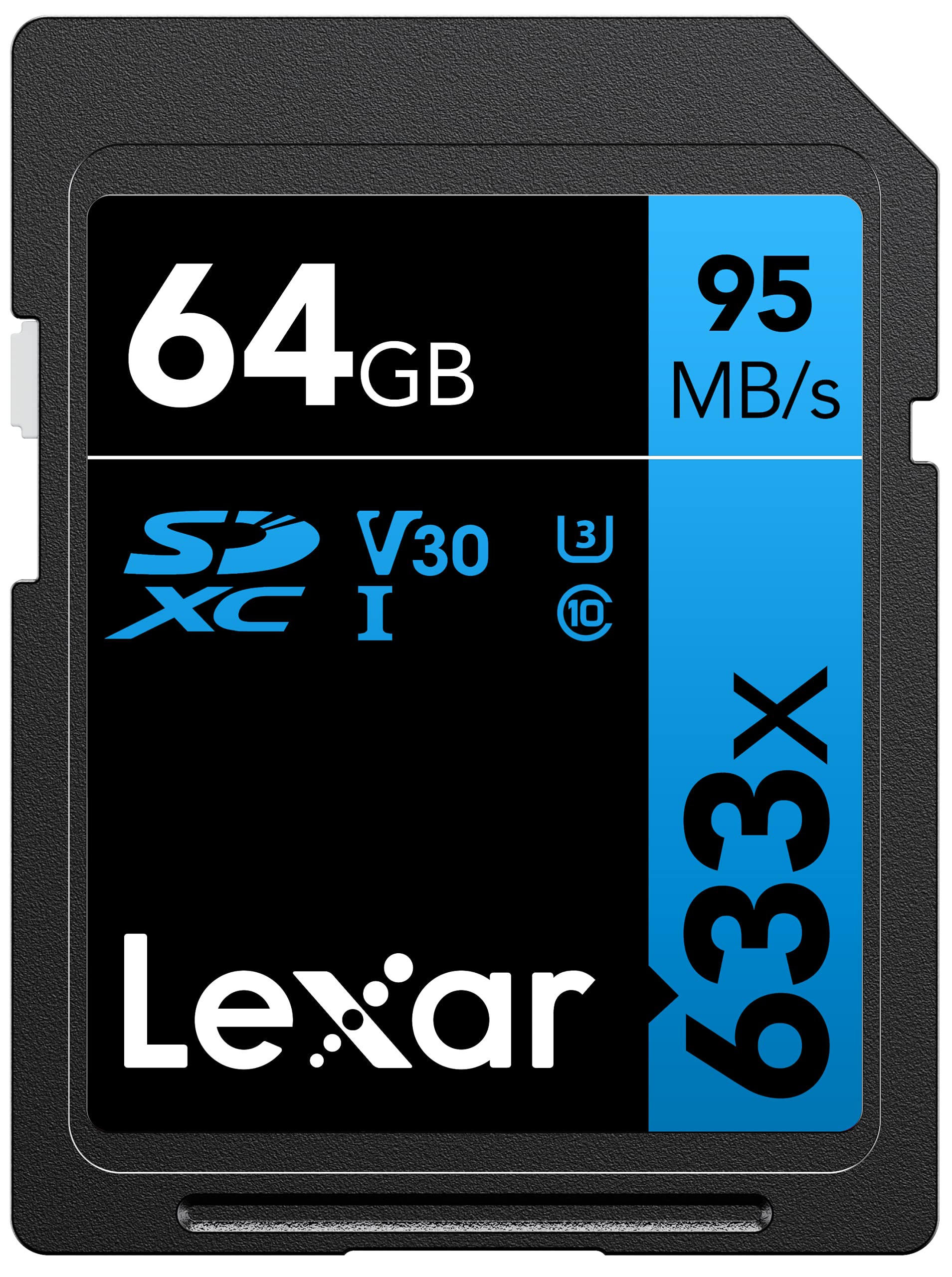 Lexar Professional 633x 64GB SDXC UHS-I Cards Up To 95MBs Read for Mid-Range DSLR HD Camcorder 3D Cameras LSD64GCB1NL63
