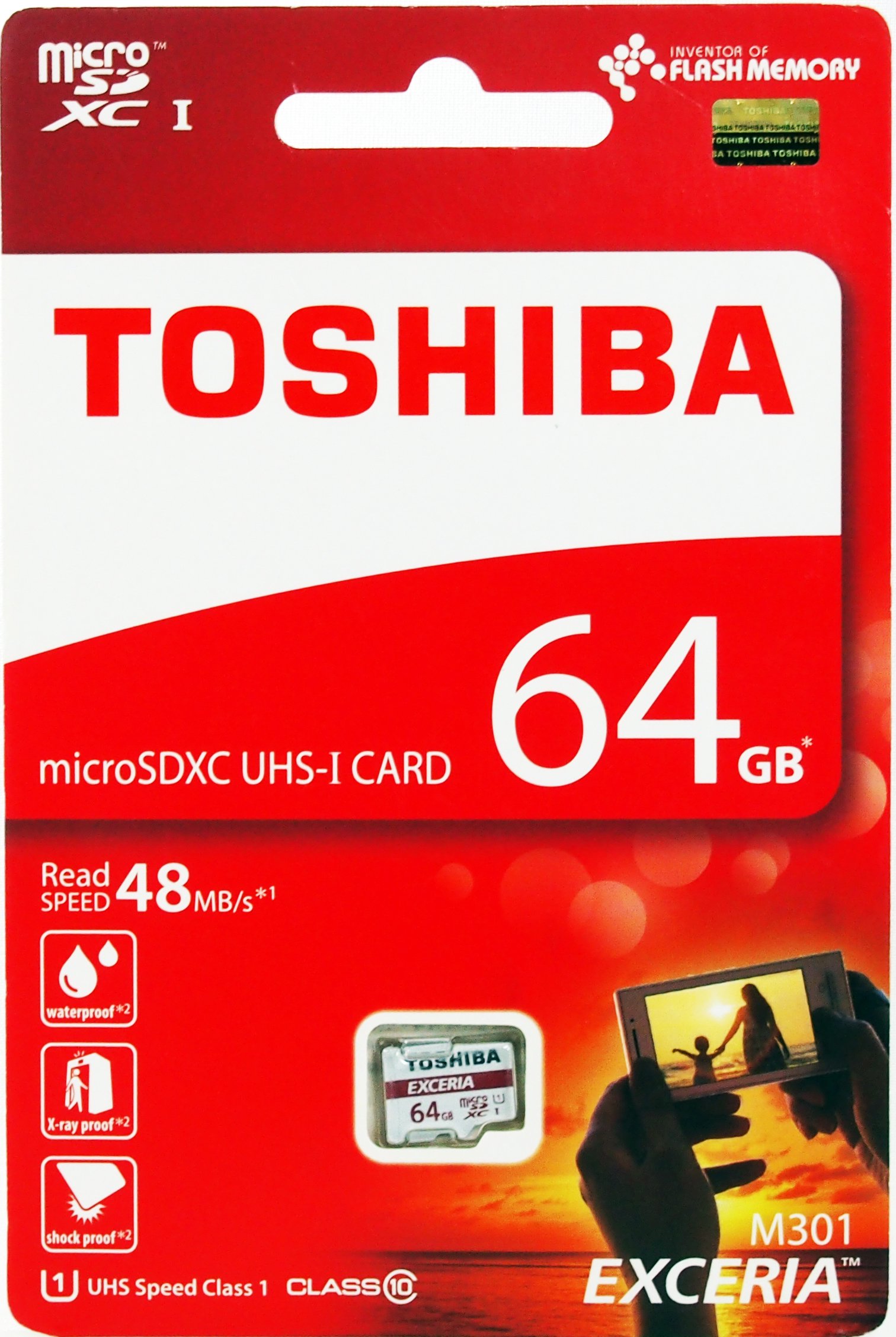 Toshiba 64GB Micro SDXC Class 10 UHS-I Exceria 48MBs Memory Card THN-M301R0640A4並行輸入品