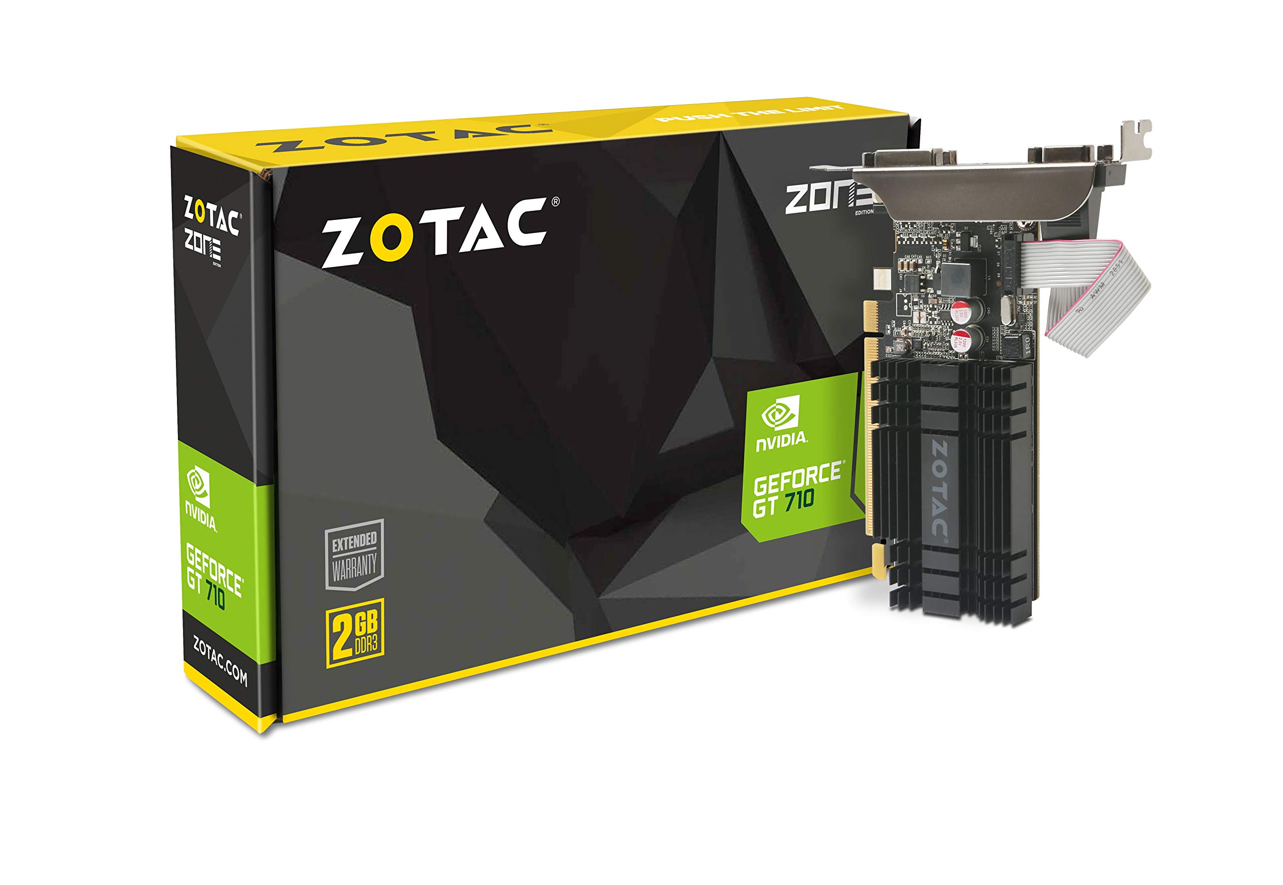 ZOTAC GeForce GT 710 2GB DDR3 PCI-E2.0 DL-DVI VGA HDMI Passive Cooled Single Slot Low Profile Graphics Card ZT-71302-20L並