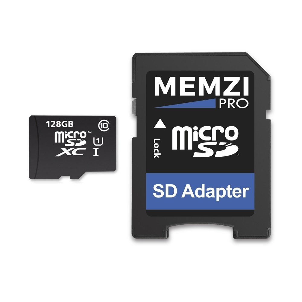 MEMZI PRO 128GB Class 10 80MBs Micro SDXC Memory Card with SD Adapter for BQ Tablet PCs or Aquaris Cell Phones並行輸入