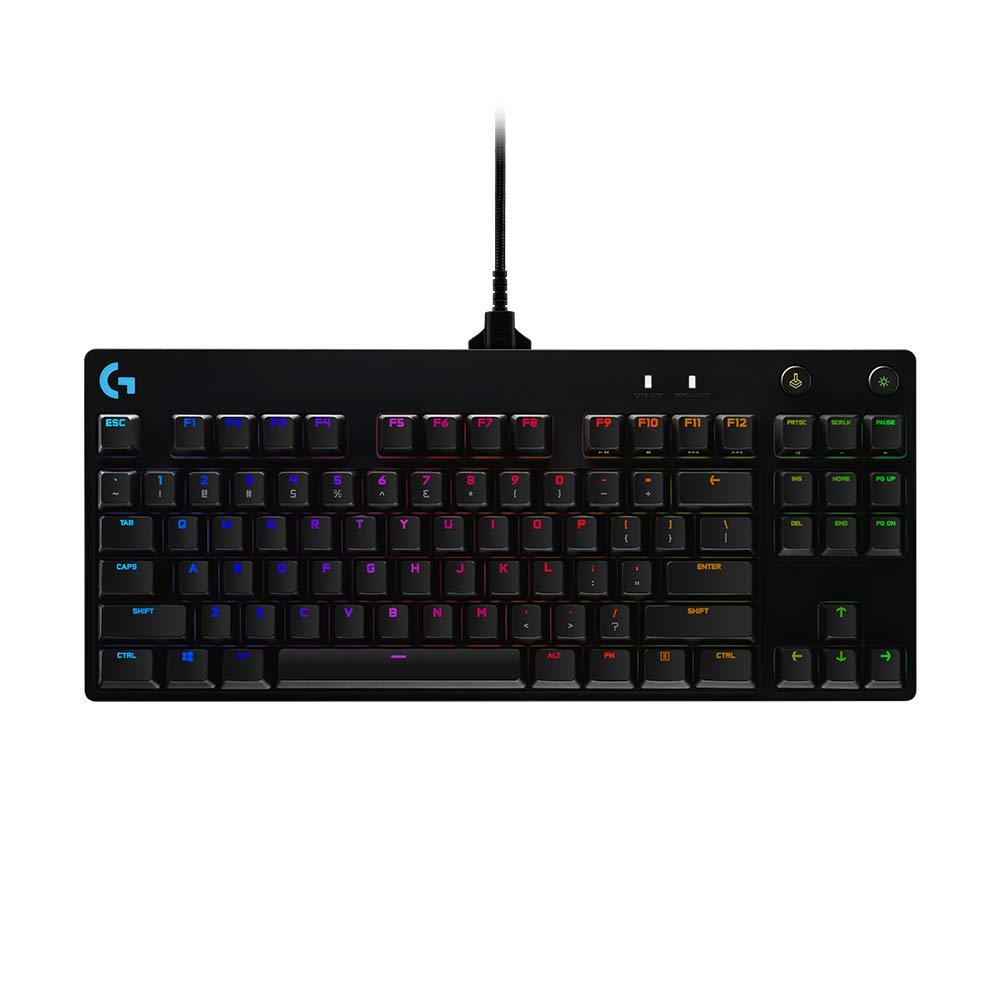 Logitech G PRO Mechanical Gaming Keyboard Ultra Portable Tenkeyless Design Detachable Micro USB Cable 16.8 Million Color L