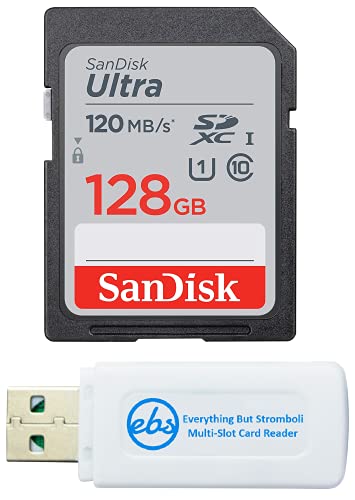 SanDisk 128GB SDXC SD Ultra Memory Card Class 10 Works with Canon EOS Rebel SL3 SL2 SL1 Digital Camera SDSDUN4-128G-GN6IN