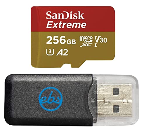 SanDisk Extreme 256GB Micro SD Memory Card for GoPro Works with GoPro Hero 9 Black Camera UHS-1 U3 V30 A2 4K Class 10 SDSQ