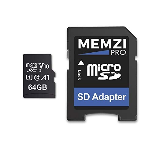 MEMZI PRO 64GB 100MBs Class 10 A1 V10 Micro SDXC Memory Card with SD Adapter Compatible for Apeman Trawo A100 A87 A80 A79