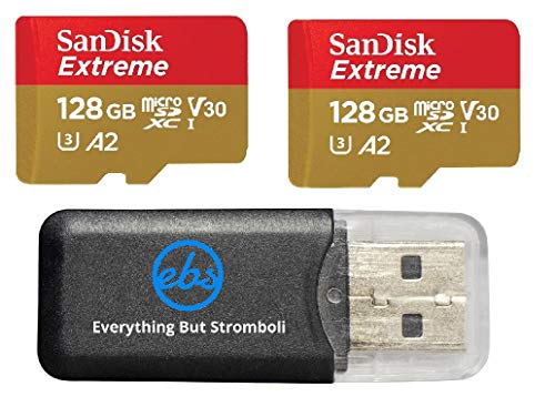 SanDisk Extreme 128GB Micro SDXC Card for DJI Mavic Mini 2 Mavic Mini Mavic Air 2 Drone 2 Pack C10 4K V30 A2 SDSQXA1-128