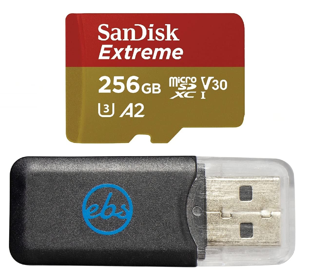 SanDisk 256GB Extreme MicroSDXC UHS-I Memory Card for DJI Action 2 Camera SDSQXA1-256G-GN6MN Class 10 U3 A2 V30 4K UHD