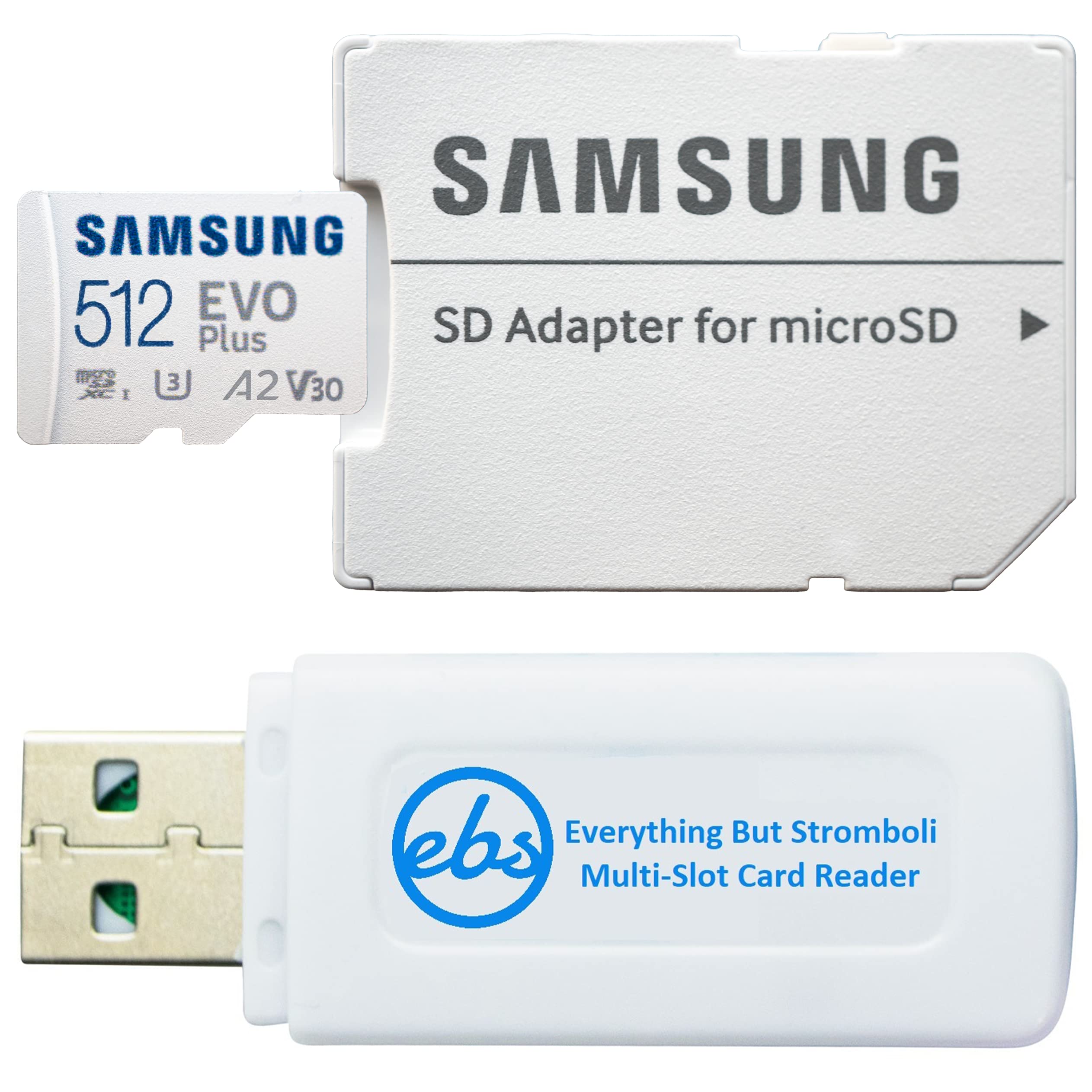 Samsung 512GB Evo Plus MicroSD Card Class 10 SDXC Memory Card with Adapter MB-MC512KA Bundle with 1 Everything But Strombol