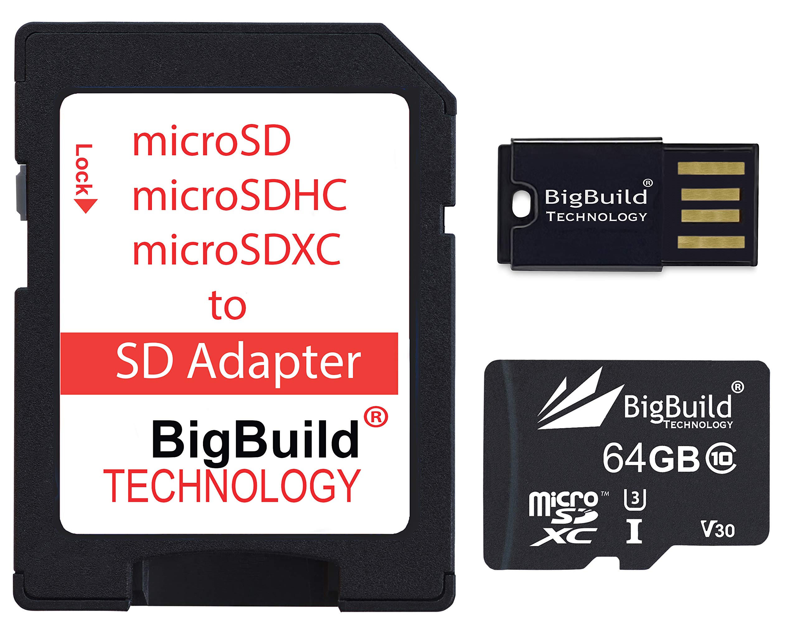 BigBuild Technology 64GB Ultra Fast 100MBs U3 microSDXC Memory Card for Wiko Y60Y61Y81 View3 View3 LitePro View4 Lite