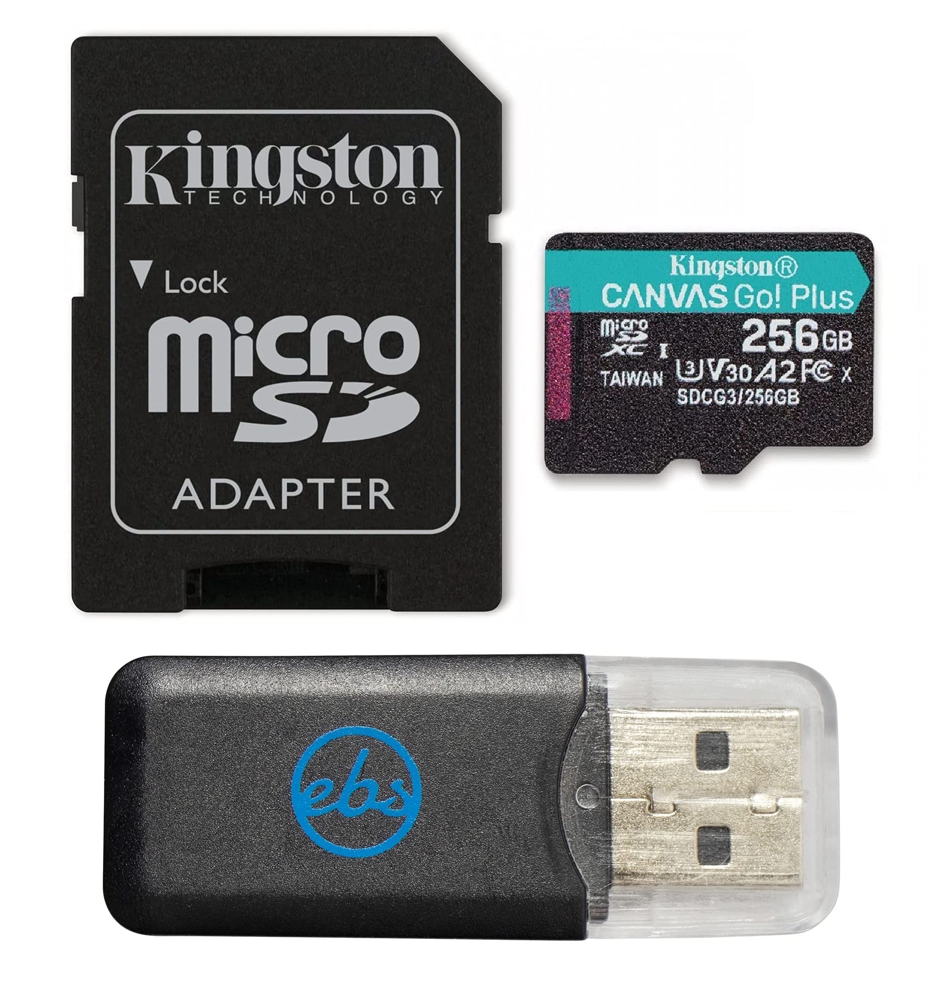 Kingston 256GB Canvas Go Plus MicroSD Memory Card with Adapter Works with GoPro Hero 10 Black Bones Hero10 Class 10 SDXC
