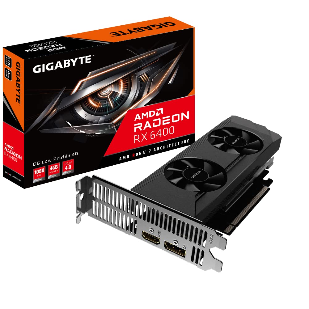 Gigabyte Radeon RX 6400 D6 Low Profile 4G Graphics Card Low Profile Design 4GB 64-bit GDDR6 GV-R64D6-4GL Video Card並行