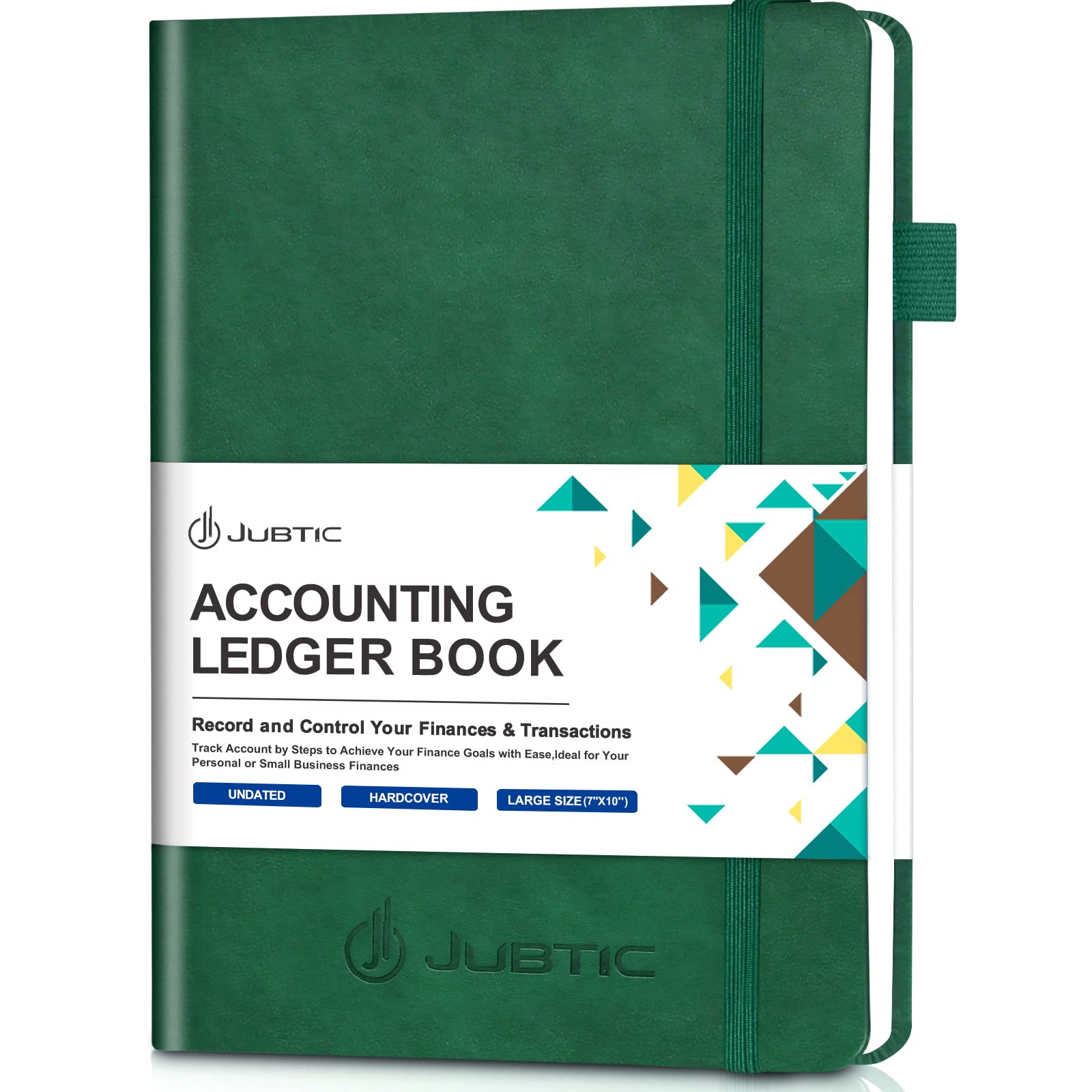 JUBTIC Hardcover Accounting Ledger Book 7x10 - Bank Accounting Log for Small Business Bookkeeping Personal Use - Accou
