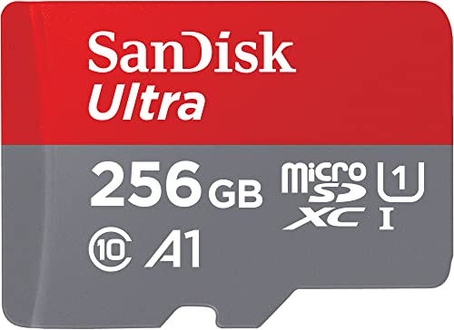 SanDisk 256GB Ultra microSDXC UHS-I Memory Card with Adapter - Up to 150MBs C10 U1 Full HD A1 MicroSD Card - SDSQUAC-25