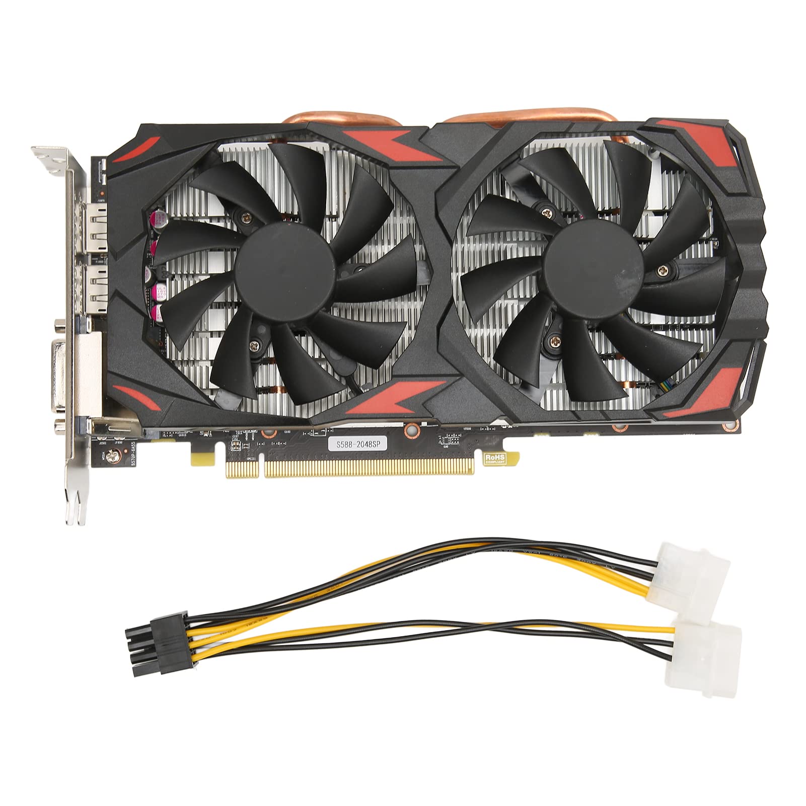RX 580 8GB GDDR5 Graphics Card 256bit 7000 MHz 8K PCI Express 3.0 Gaming Graphics Card with Dual Cooling Fans DP HDMI DVI D