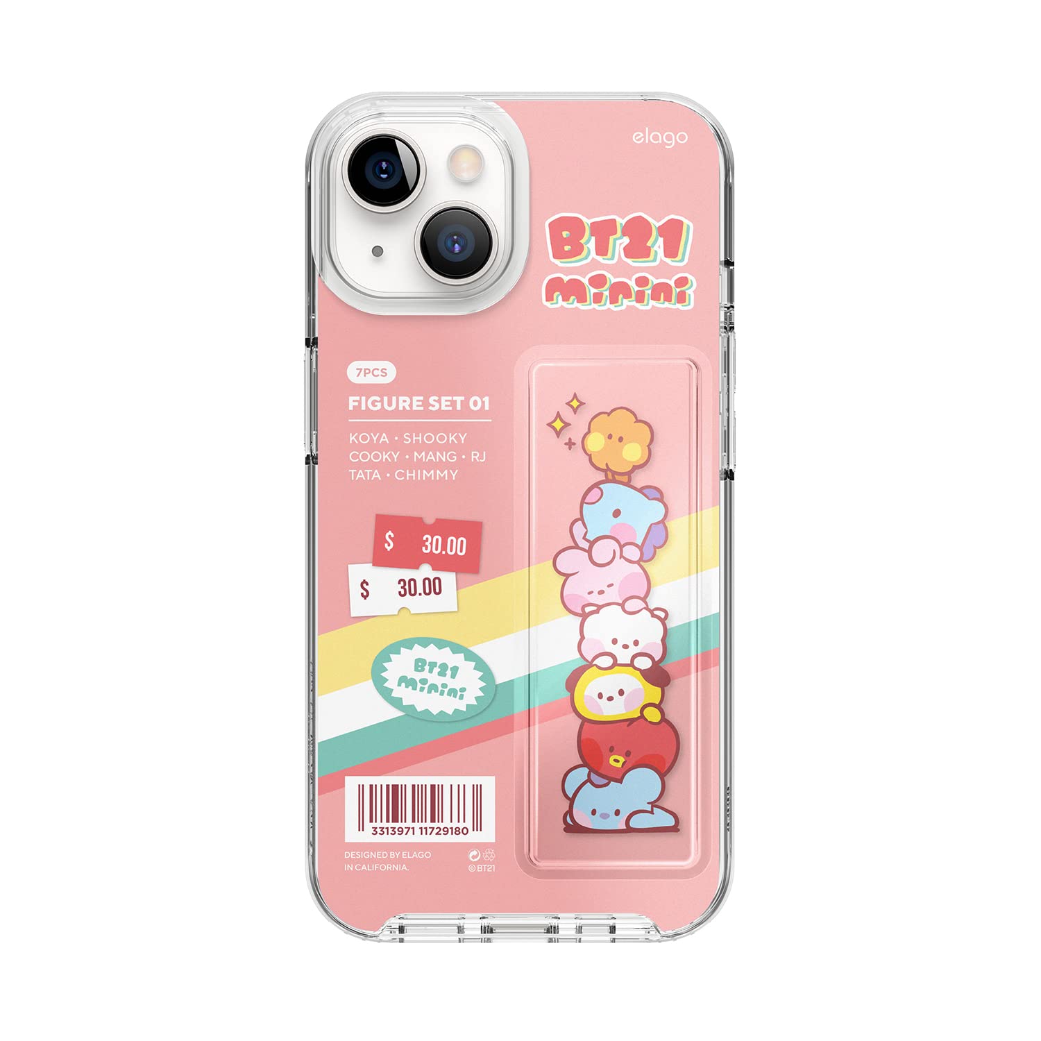elago l BT21 minini Case Compatible with iPhone 14 6.1 inch Durable Full Body Protection Raised Lip Screen Camera Protec