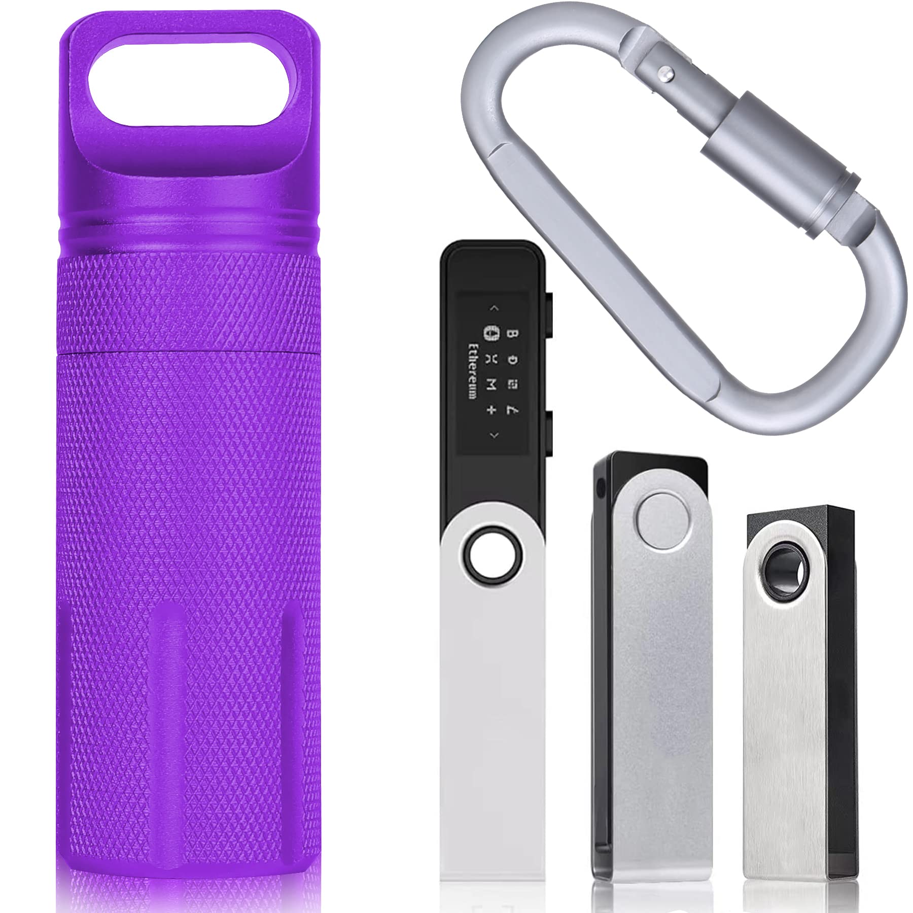Aenllosi Aluminum Alloy Carrying Case Compatible with Ledger Nano S S Plus BTC Bitcoin Wallet Hardware Cosmic Purple並行