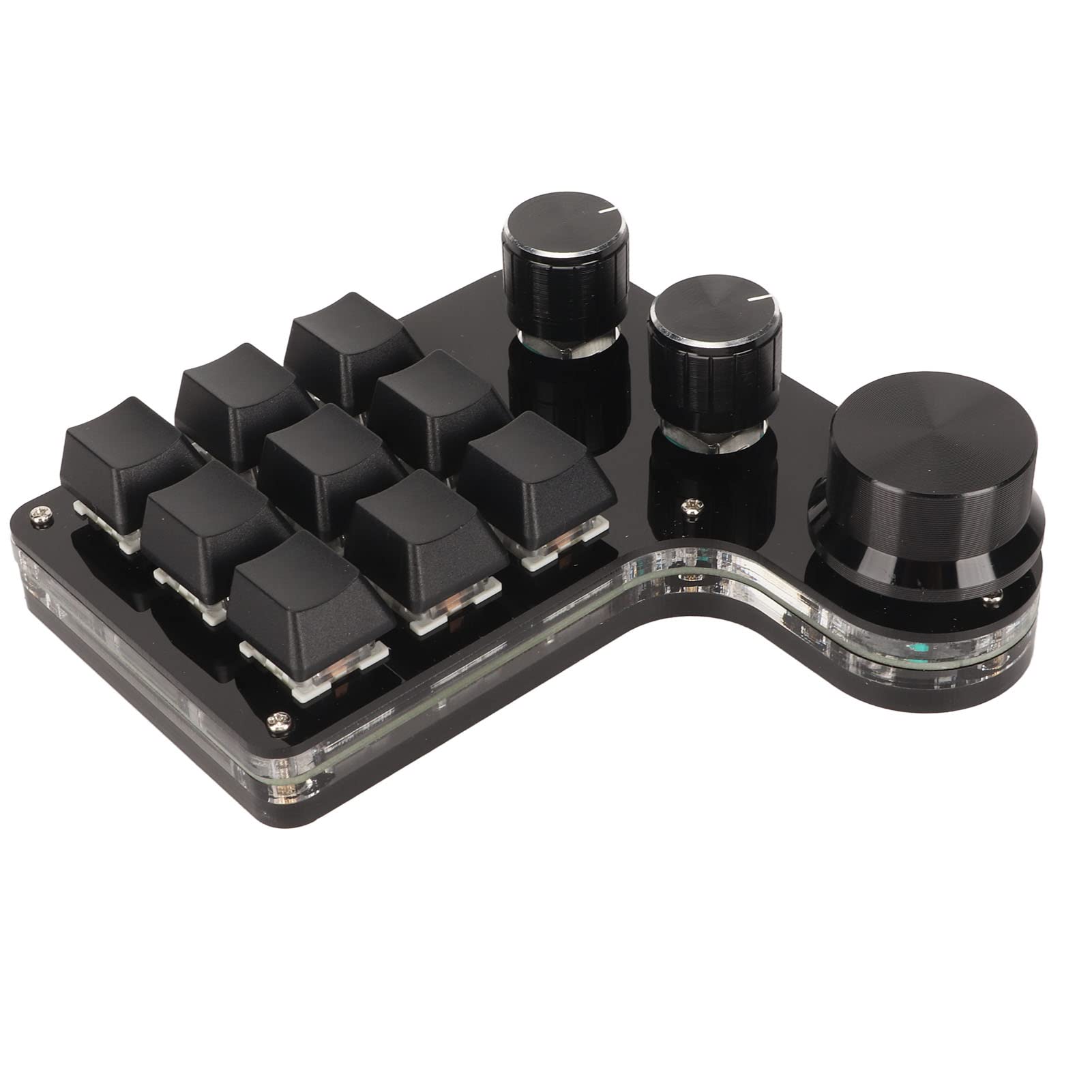 Luqeeg One Handed Macro Mechanical Keyboard DIY Programmable Gaming Keyboard Mini Macro Mechanical Gaming Keyboard with 3 K