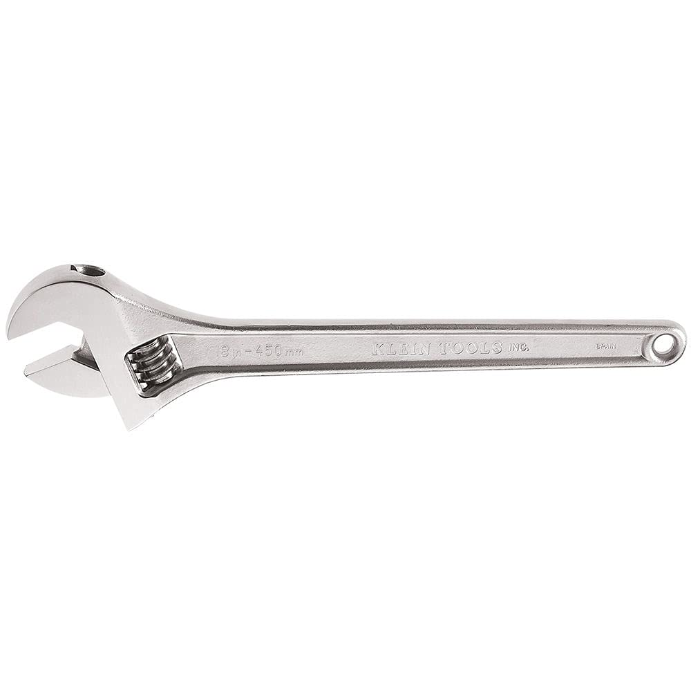 Klein Tools 500-18 Adjustable Wrench Forged Drive Wrench with High Polish Chrome Finish and Contoured Handle 18-Inch並行