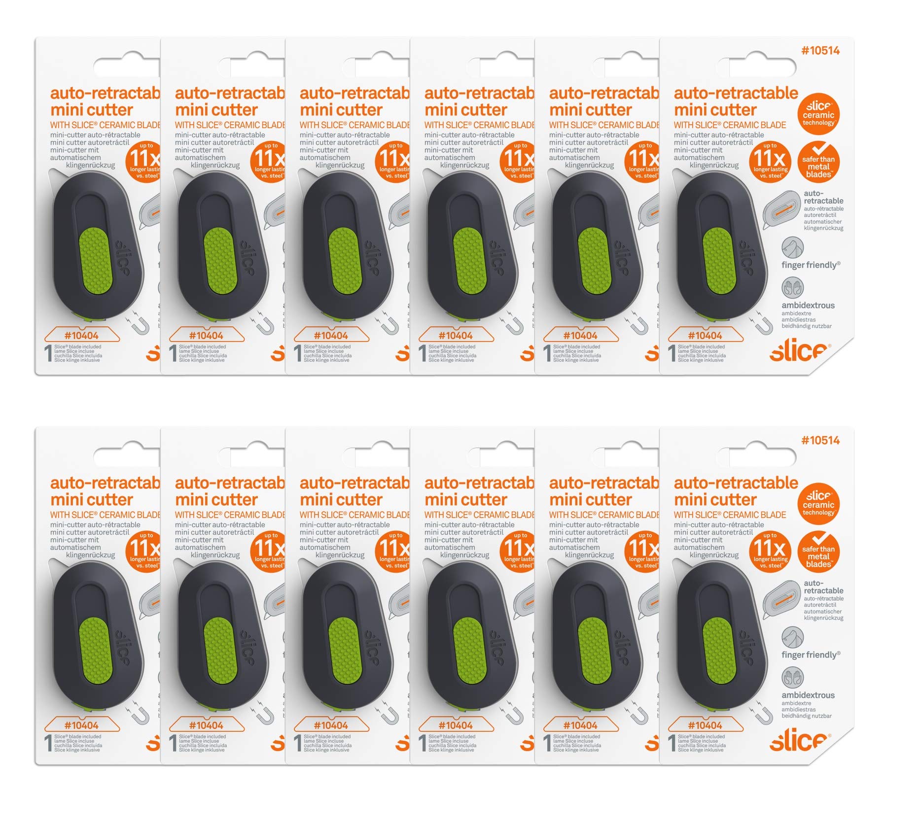 Slice 10514-CS Auto-Retractable Mini Cutter Pack of 12 by Slice並行輸入品