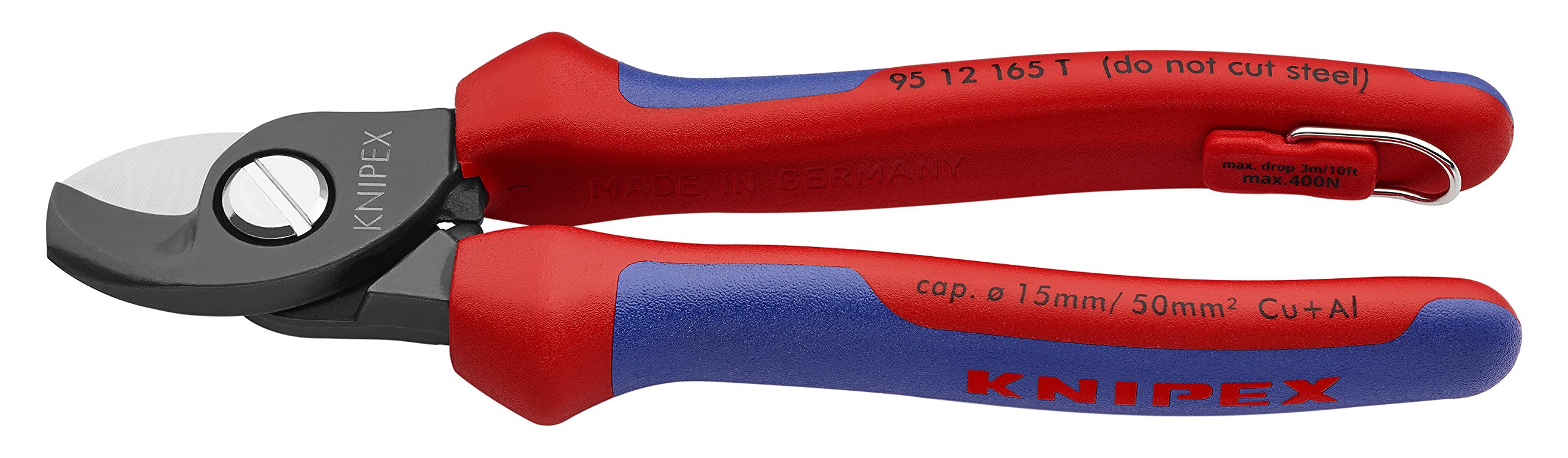 KNIPEX Tools - Cable Shears Twin Cutting Edge Multi-Component Tethered Attachment 9512165TBKA並行輸入品