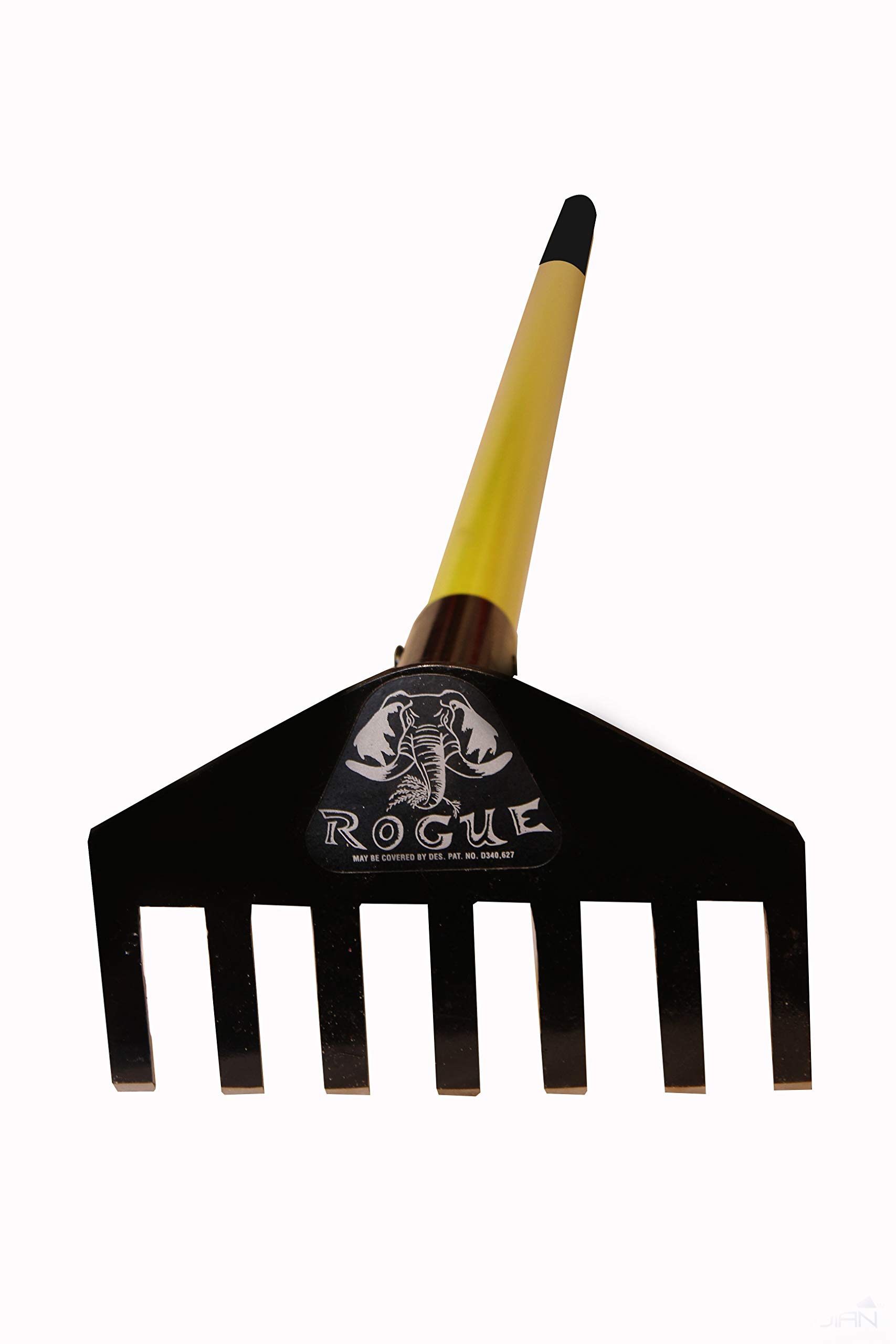 Rogue Garden Rake with 60 Inches Fiberglass Handle Heavy Duty 8 Inch Metal Rake Head Used for Digging Gardening Weeding an