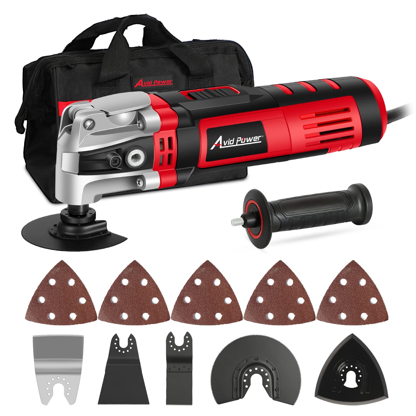 AVID POWER Oscillating Tool 3.5-Amp Oscillating Multi Tool with 4.5 Oscillation Angle 6 Variable Speeds and 13pcs Saw Acc