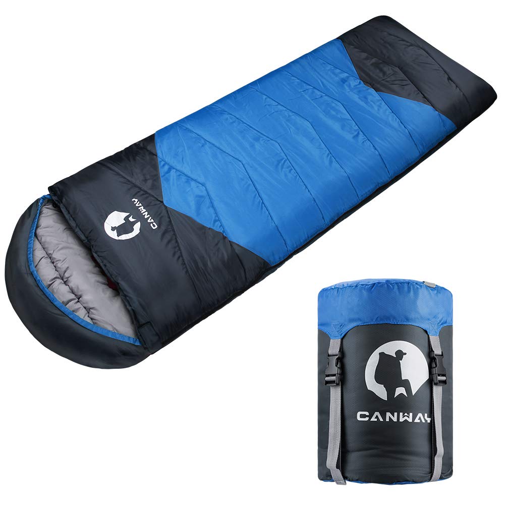 CANWAY キャンウェイ 寝袋 圧縮袋付き 軽量 防水 暖かい涼しい天候向け 4シーズン快適 キャ