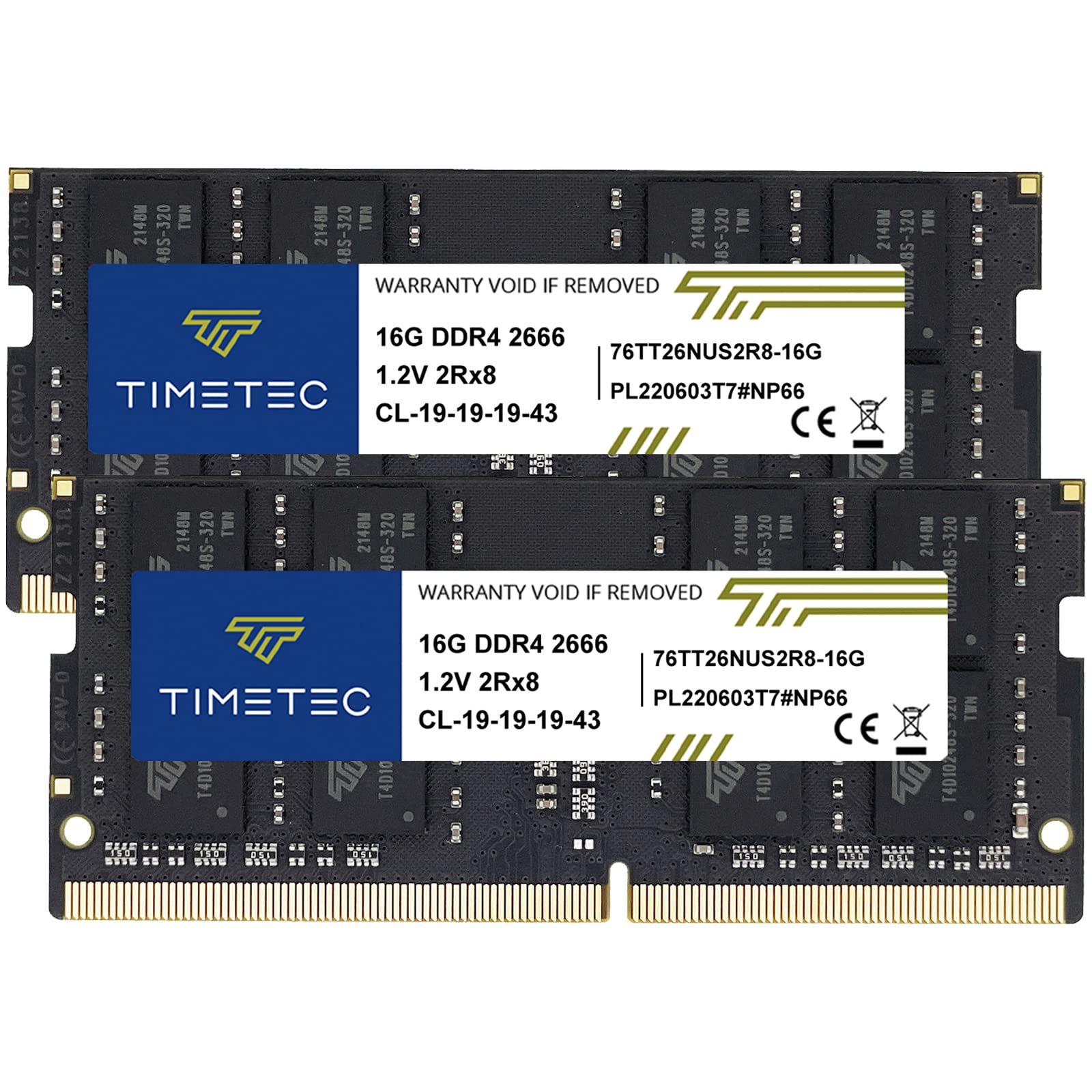 Timetec Hynix IC 32GB キット 2x16GB DDR4 2666MHz PC4-21300 バッファーなし Non-ECC 1.2V CL19 2Rx8 デュアルラ