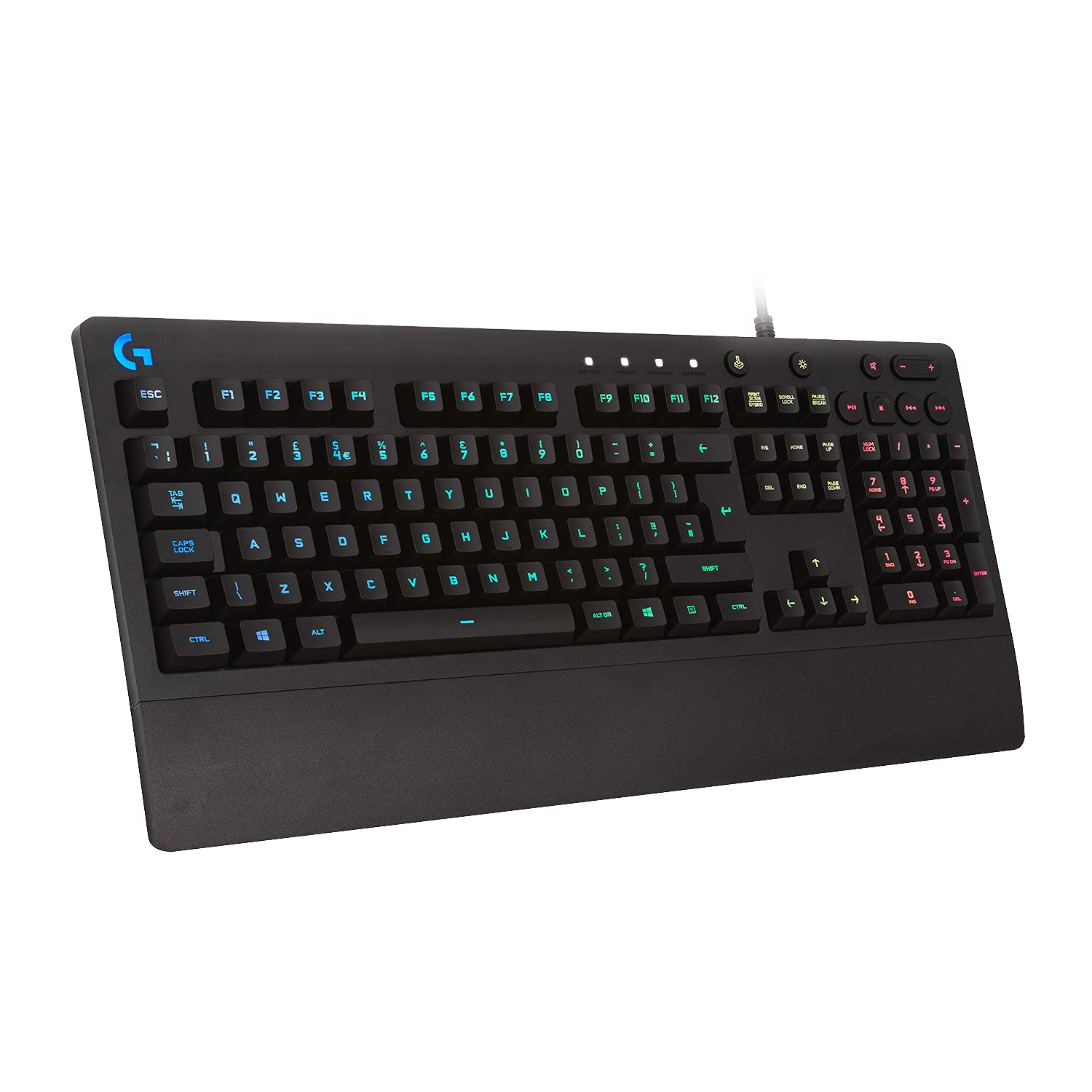Logitech G213 Prodigy Gaming Keyboard LIGHTSYNC RGB Backlit Keys Spill-Resistant Customizable Keys Dedicated Multi-Media