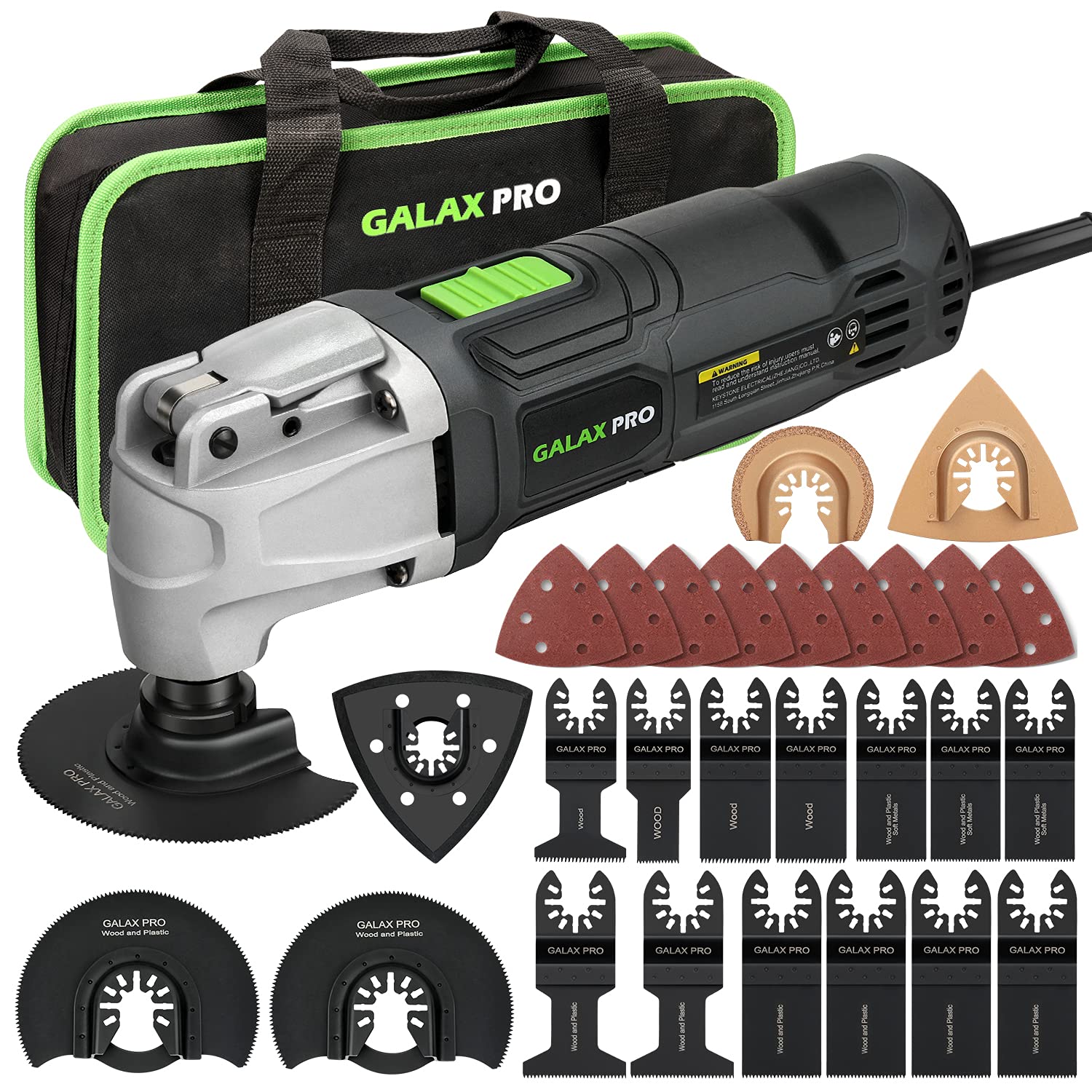 GALAX PRO 2.4Amp 6 Variable Speed Oscillating Multi-Tool Kit with Quick-Lock accessory change Oscillating Angle3 28pcs A