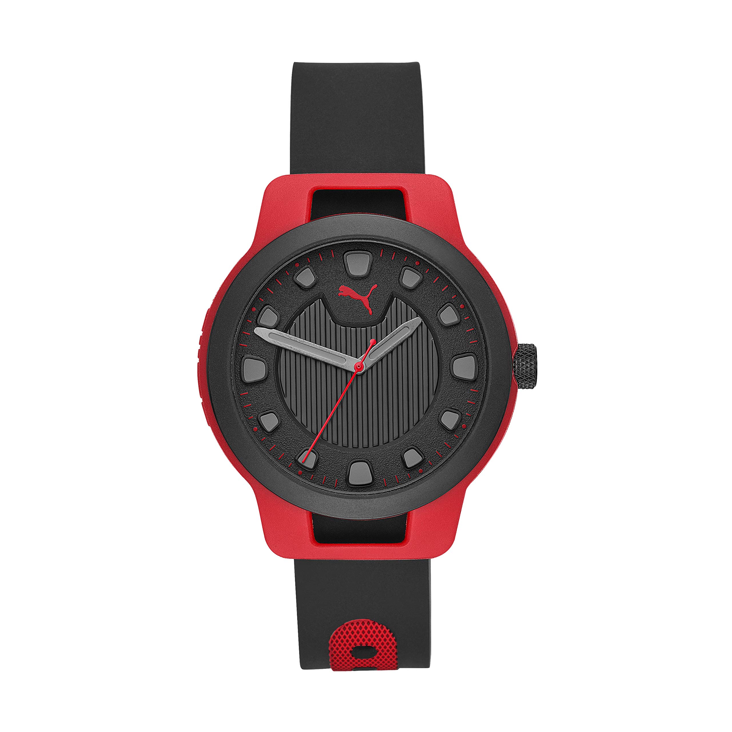 PUMA Mens Reset V1 Quartz Watch with Silicone Strap Black 20 Model P5001並行輸入品