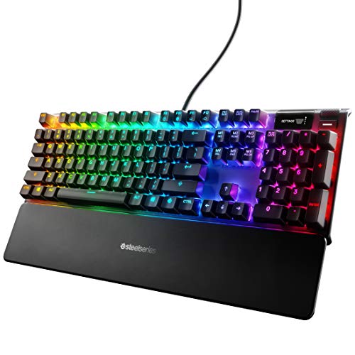 SteelSeries Apex 7 Mechanical Gaming Keyboard OLED Smart Display USB Passthrough and Media Controls Tactile and C