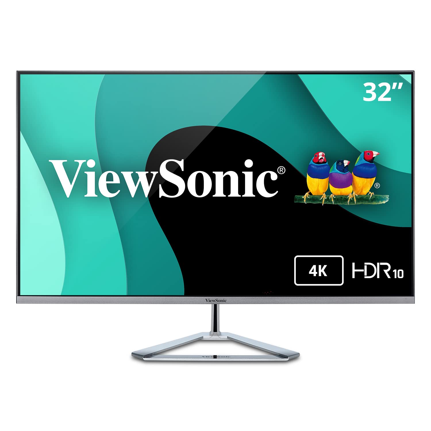 ViewSonic VX3276-4K-MHD 32 Inch Frameless 4K UHD Monitor with HDR10 HDMI and DisplayPort for Home and OfficeGray並行輸入