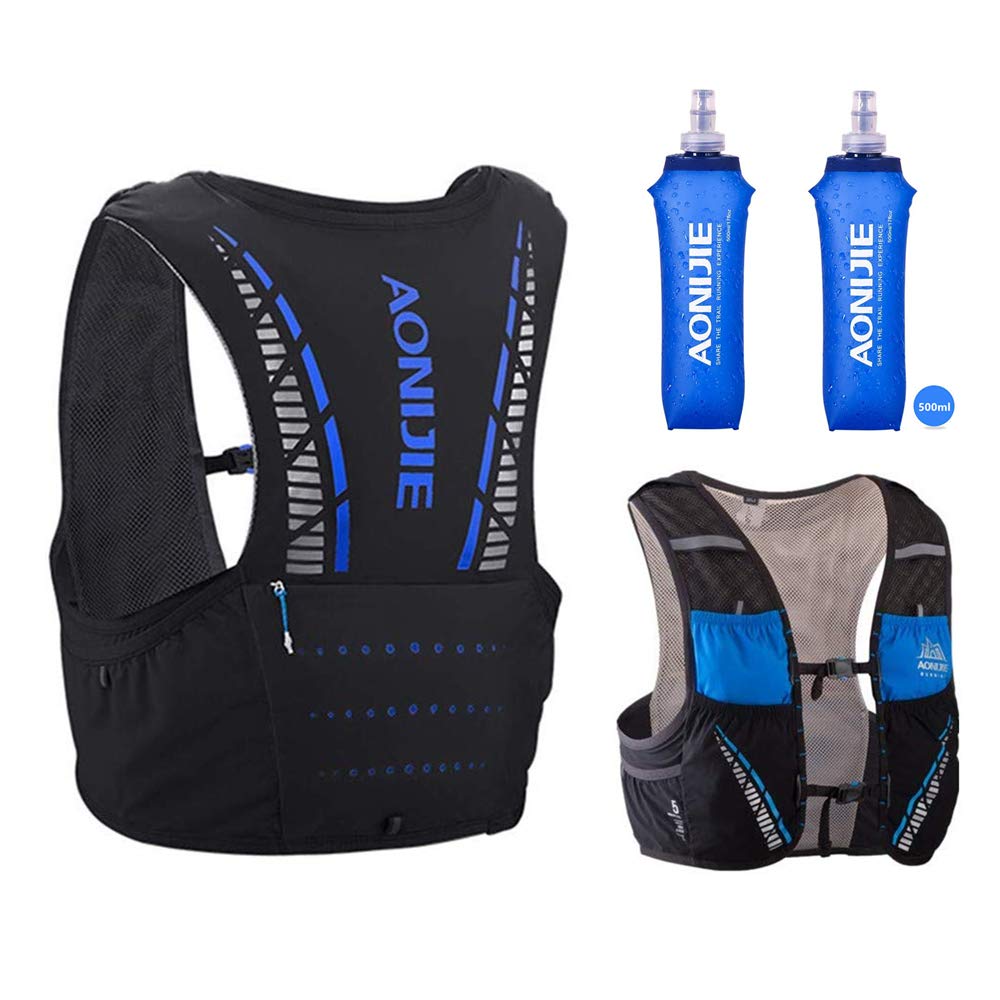 AONIJIE 5L12L Men Women Running Vest Pack Hydration Backpack Outdoor Sports Bag for Marathon Cycling Hiking 5L BlackBlue