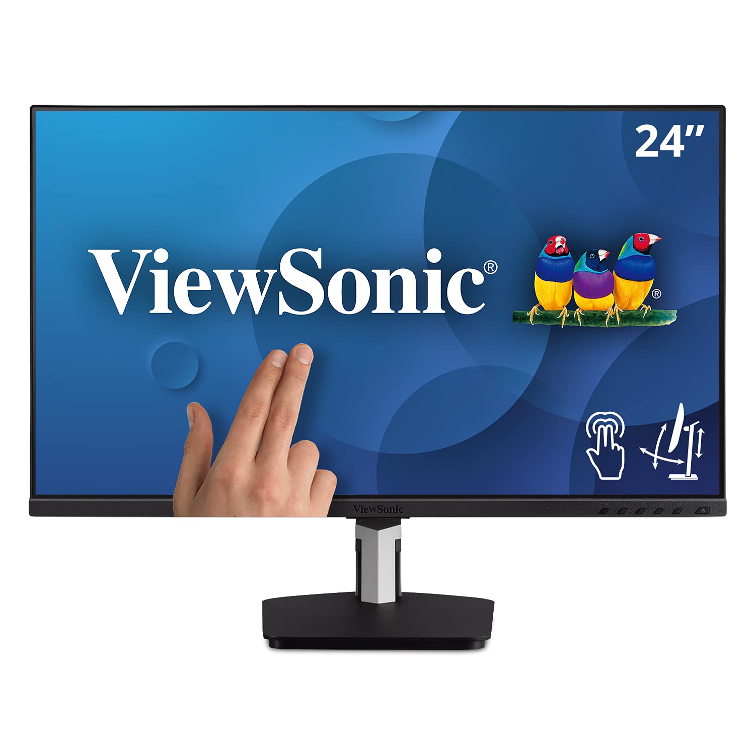 ViewSonic TD2455 24 Inch 1080p IPS 10-Point Multi Touch Screen Monitor with Advanced Dual-Hinge Ergonomics USB C HDMI and Dis