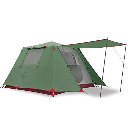 KAZOO Camping Tents 4 Person Waterproof Instant Tents 4 People Cabin Tent Easy Setup with Sun Shade Automatic Aluminum Pole