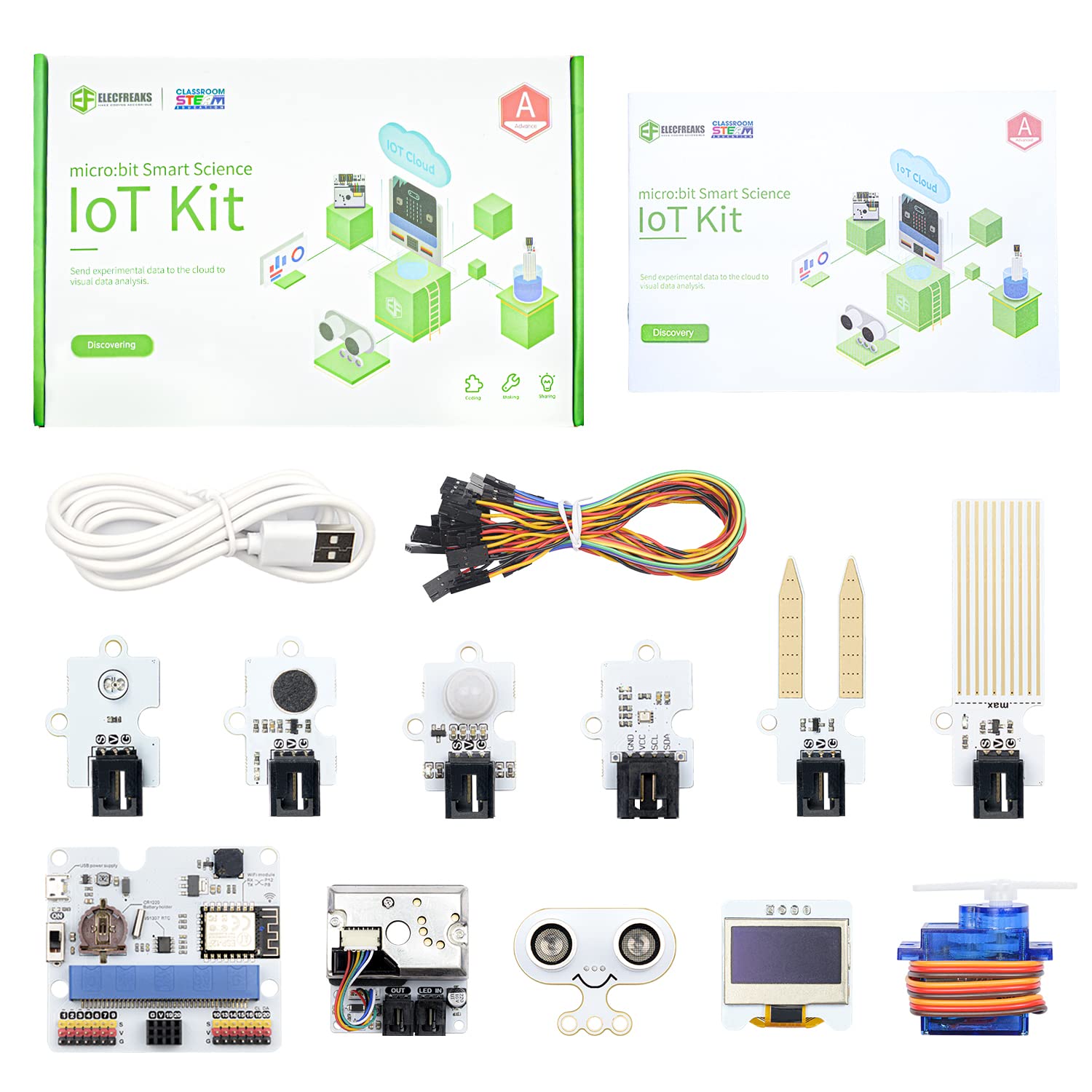 ELECFREAKS microbit Smart Science IoT Kit Octopus Series Sensor microbit Sensor Starter Kit Data to The Cloud Internet with