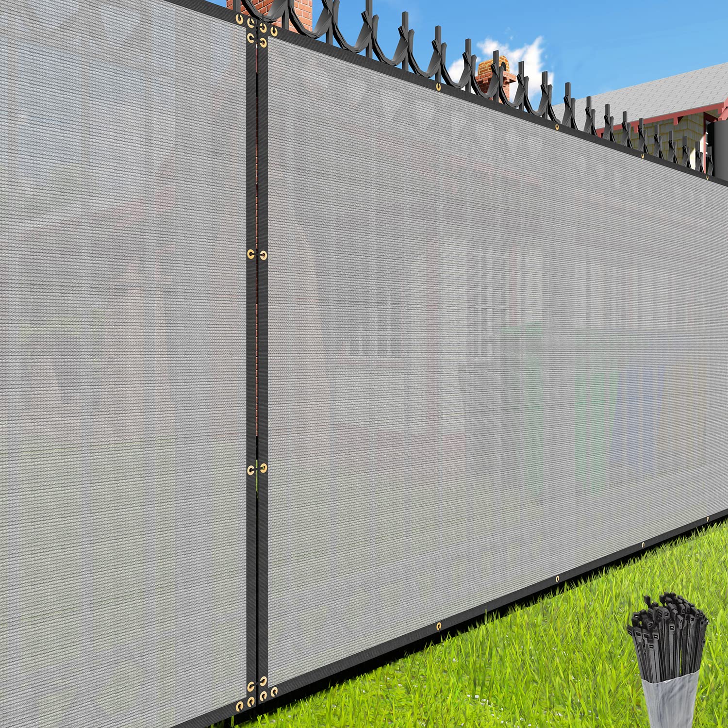 EK Sunrise 6 x 39 Privacy Fence Screen with Grommets Outdoor Windscreen Fence Covering Privacy Screen UV Blockage for Bac
