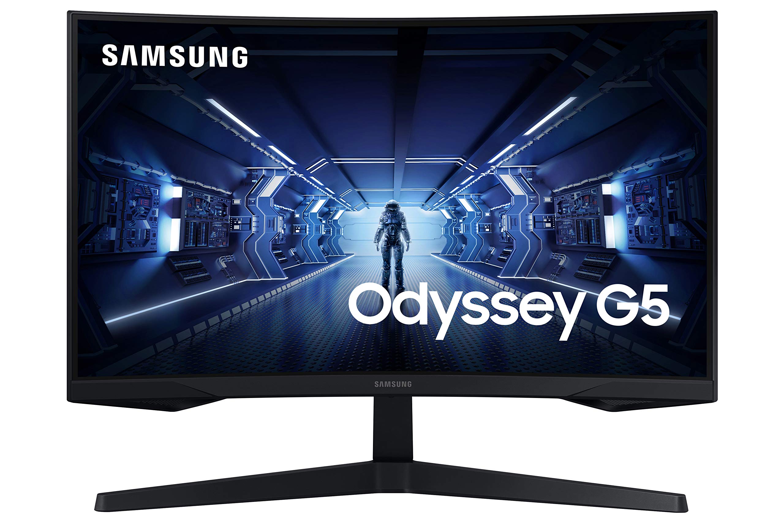 SAMSUNG Odyssey G5 Series 27-Inch WQHD 2560x1440 Gaming Monitor 144Hz Curved 1ms HDMI Display Port FreeSync Premium