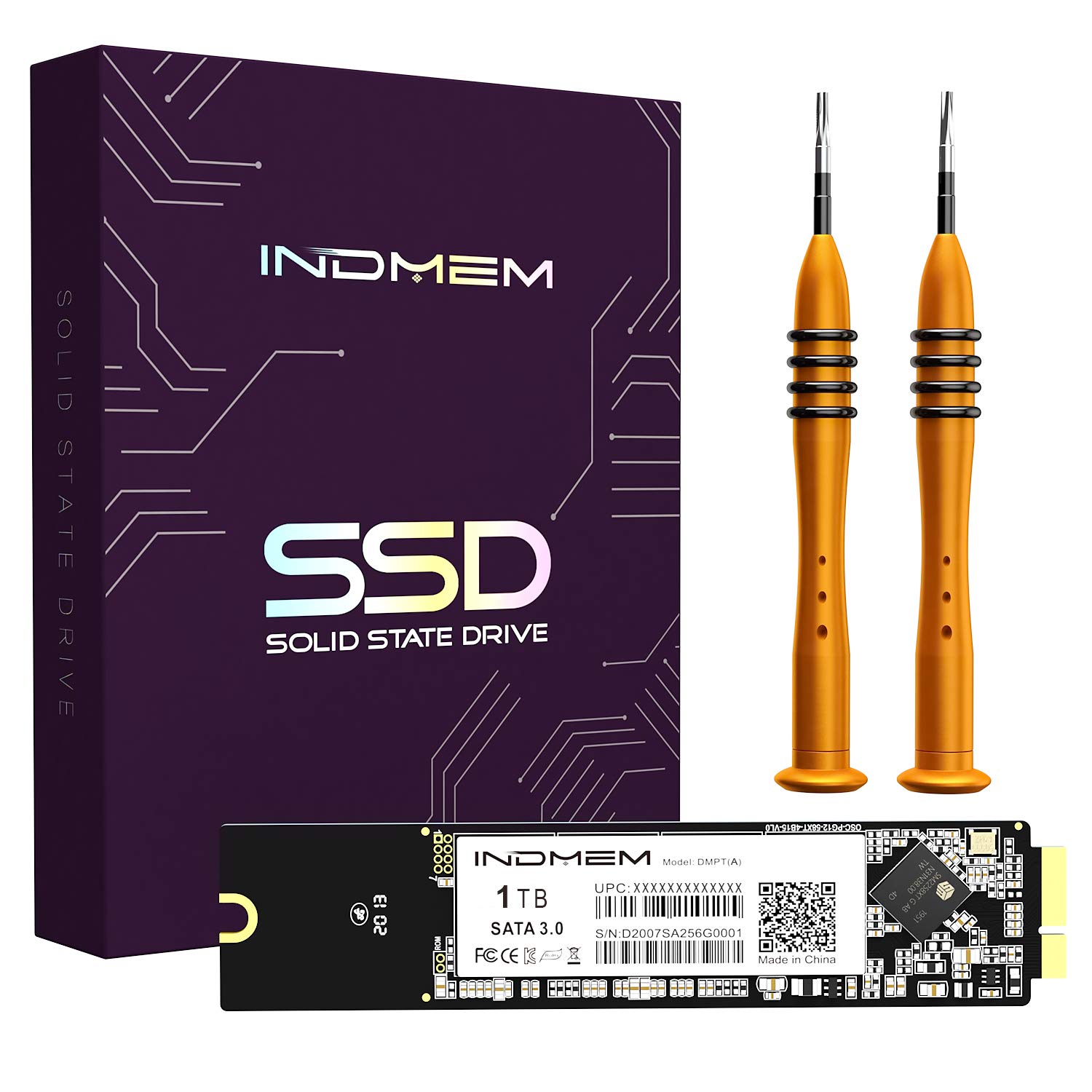 INDMEM SATA SSD 1TB 3D TLC ハードドライブ ツール付き MacBook Air Late 2010 Mid 2011 A1370 EMC 23932471 A1369