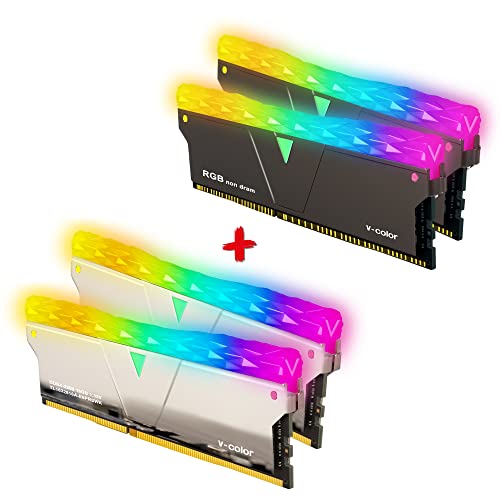 v-Color Prism Pro RGB SCC22 Kit 32GB 2x16GB 3200MHz PC4-25600 DDR4 RAM with RGB Filler Kit Gaming Desktop Memory Modul