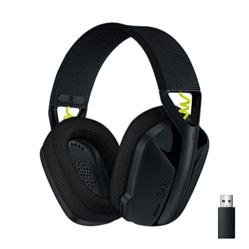 Logitech G435 LIGHTSPEED and Bluetooth Wireless Gaming Headset - Lightweight over-ear headphones built-in mics 18h battery