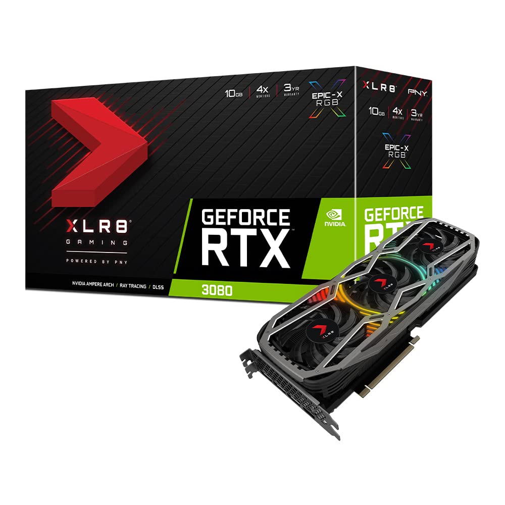 PNY GeForce RTX 3080 10GB XLR8 ゲーミング Revel Epic-X RGB トリプルファン グラフィックカード LHR並行