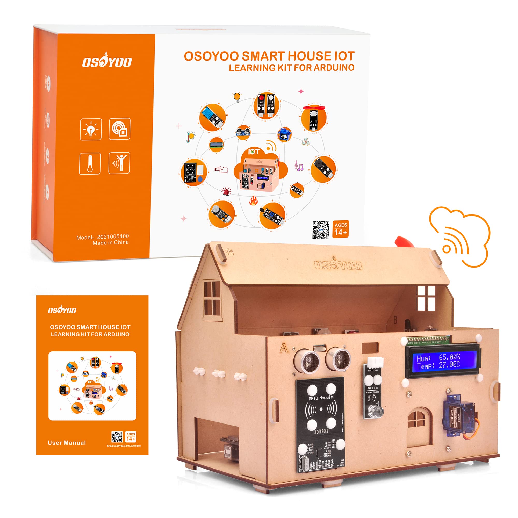 OSOYOO Smart House IoT Starter Kit for Arduino MEGA2560Learning STEM Electronic Engineering Coding Programming DIY Home Aut