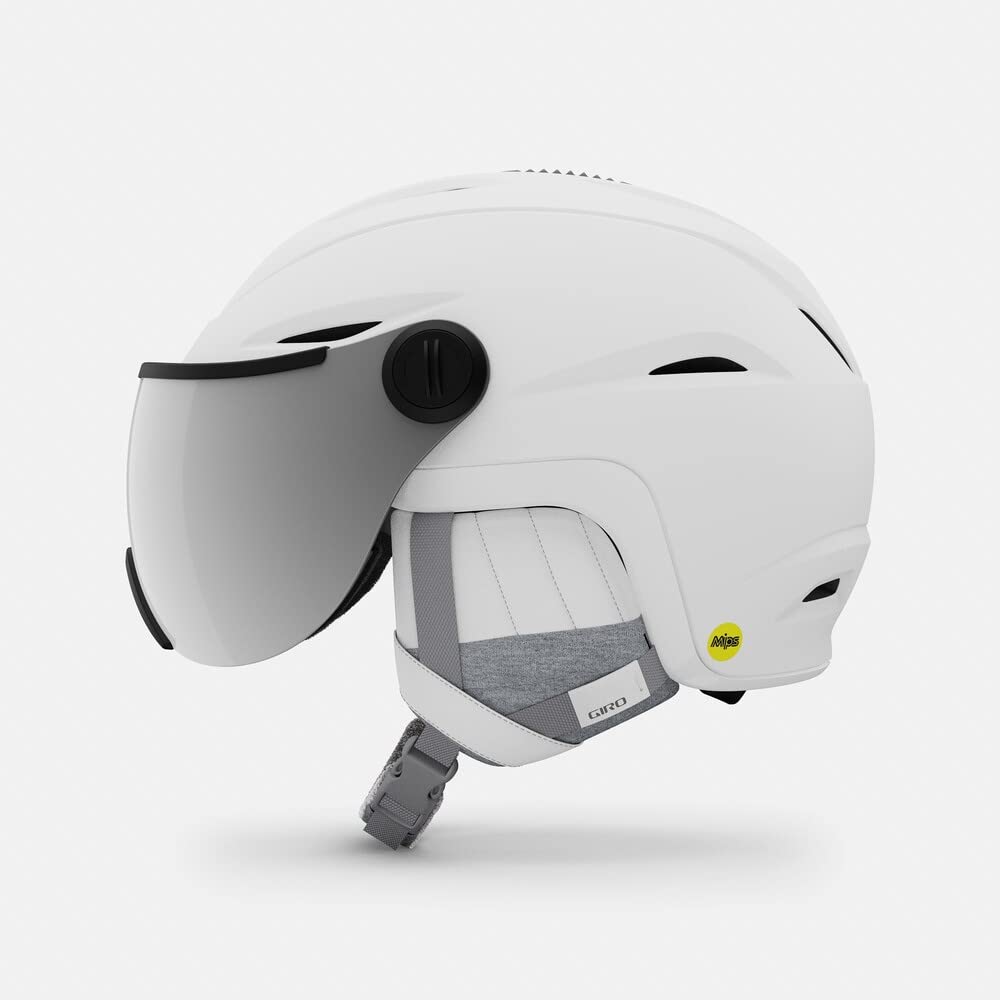 Giro Essence MIPS Ski Helmet - Snowboard Helmet for Women Youth with Integrated ShieldVisor - Matte White - M 55.5-59cm