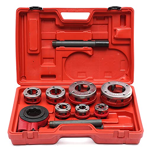 TBVECHI BSTP Ratchet Pipe Threader Kit Set 38 12 341 1-14 1-12 and 2 Manual Ratcheting Pipe Threading Tool