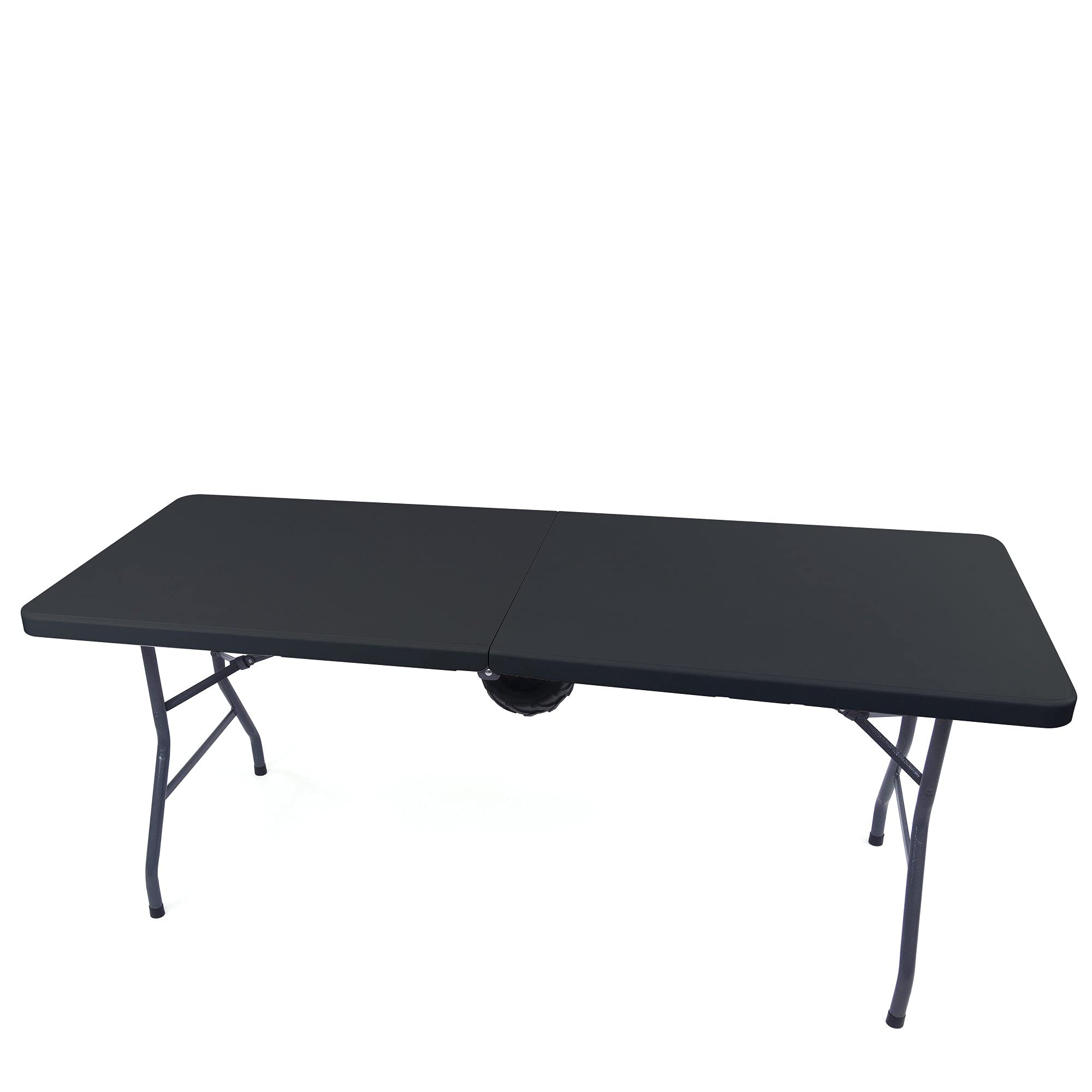 Creative Outdoor Folding Table 6 Ft Built-in Wheels Portable Durable Plastic IndoorOutdoor Events Holds up to 4 Chairs