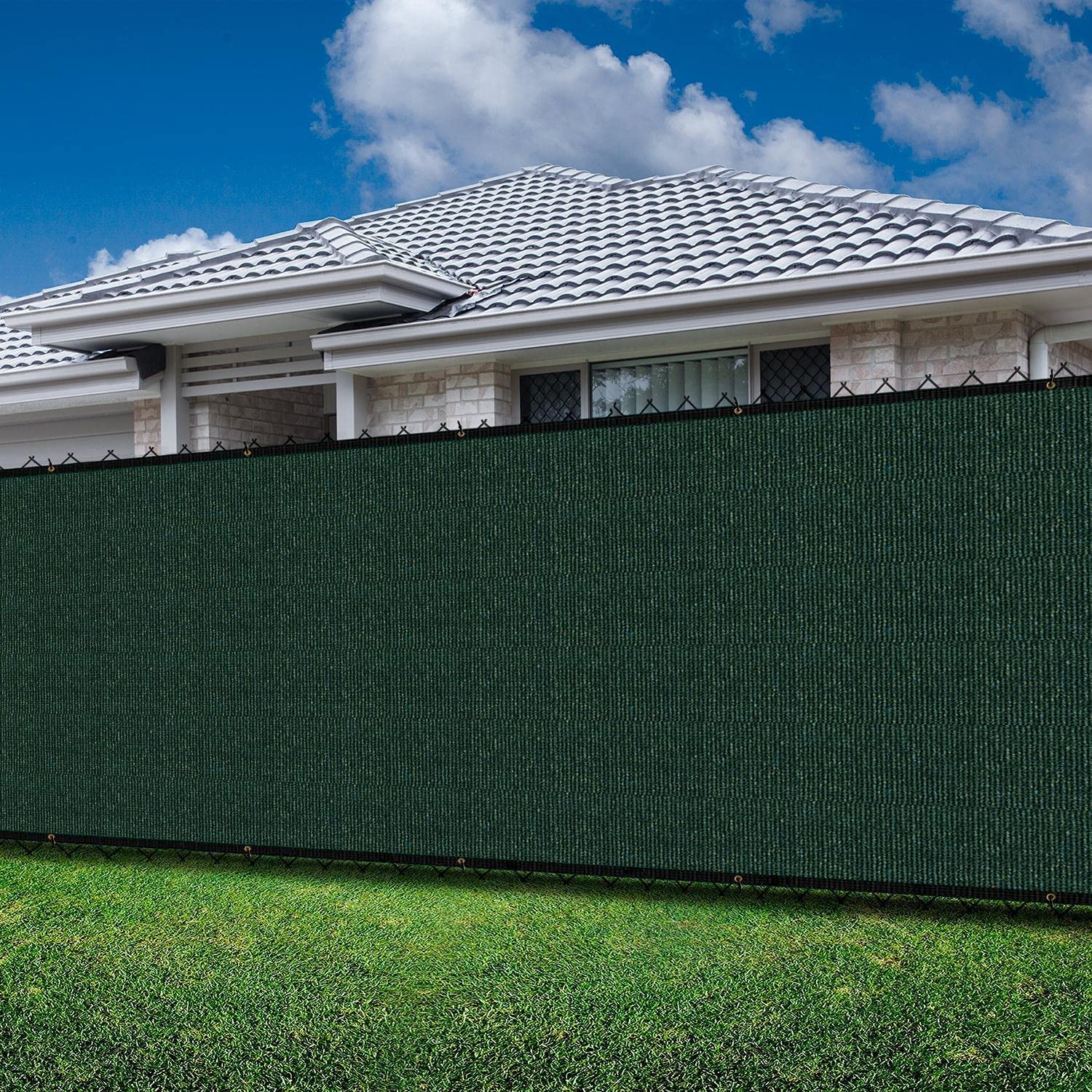 APICRED Heavy Duty Privacy Screen Fence for Commercial and Residential 88 Blockage 150 GSM U V Protected 8x39 Blue並行