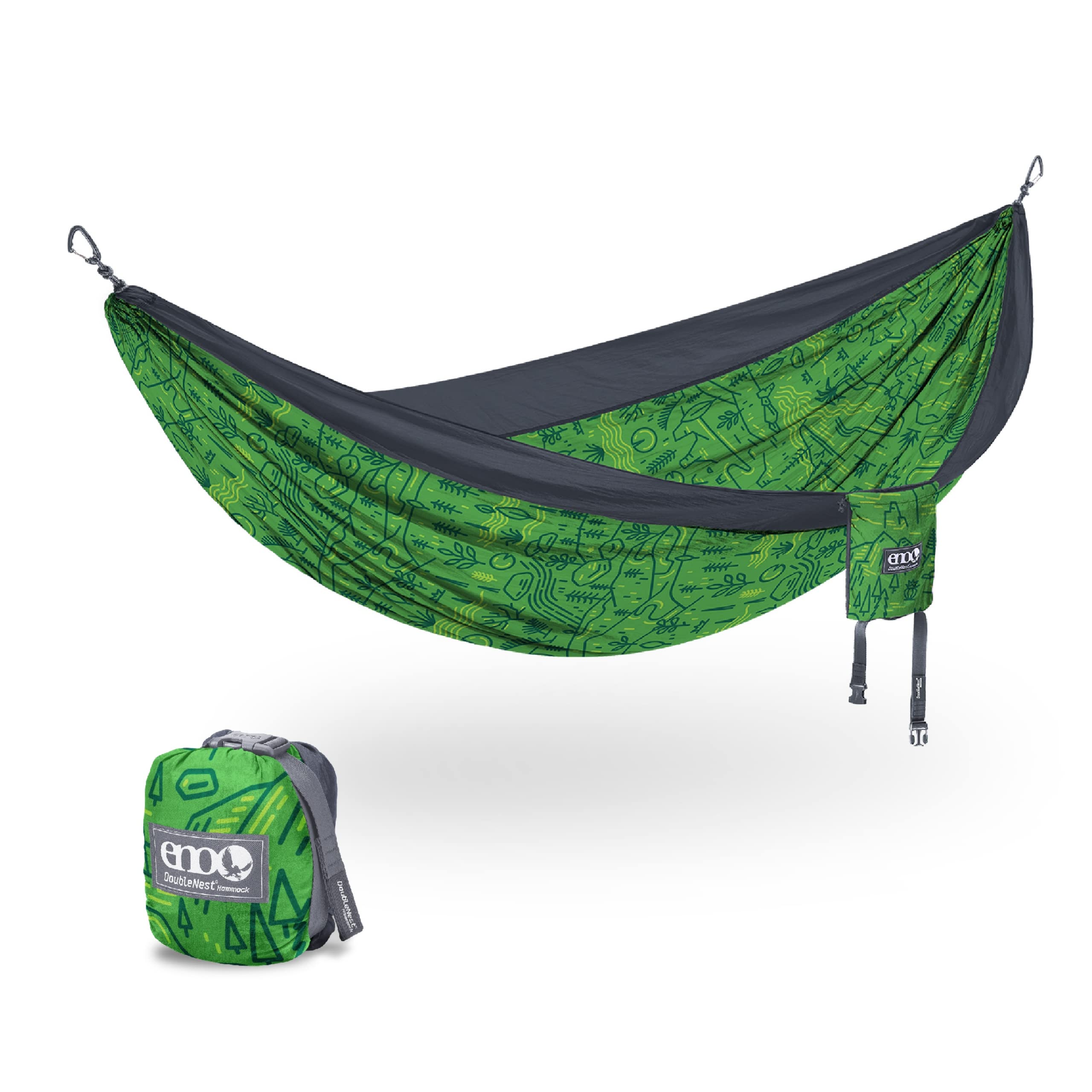 ENO DoubleNest Hammock - Lightweight Portable 1 to 2 Person Hammock - for Camping Hiking Backpacking Travel a Festival