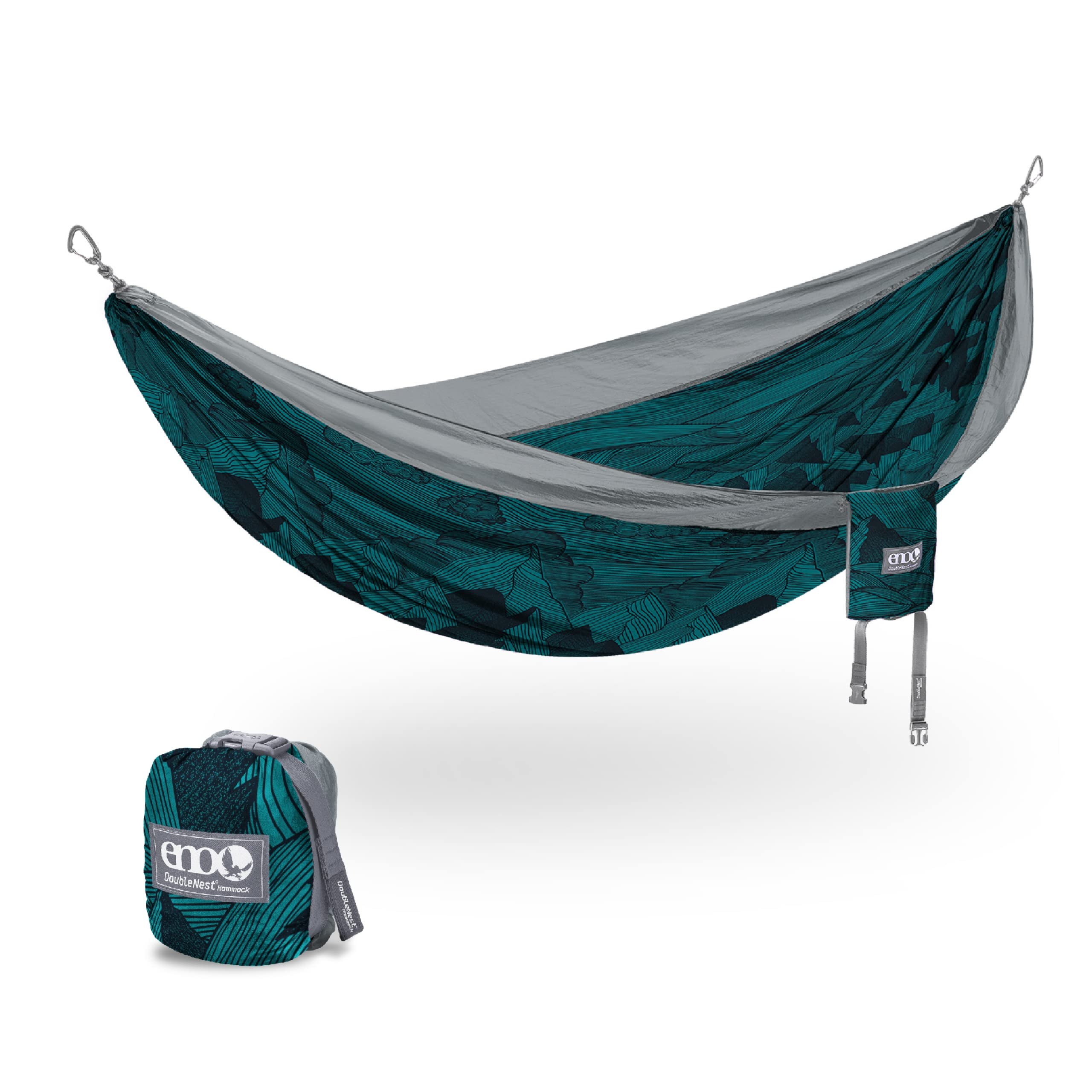 ENO DoubleNest Hammock - Lightweight Portable 1 to 2 Person Hammock - for Camping Hiking Backpacking Travel a Festival