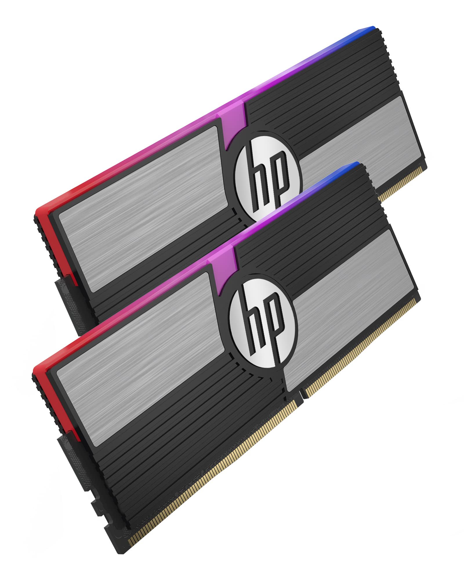 HP V10 RGB 32GB 16GBx2 ゲーミング RAM 3200 MHz DDR4 CL14 1.35V デスクトップコンピューター LEDメモリキ